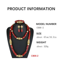 Latest Coral Jewelry Sets Nigerian Dubai Orange Necklace Sets of Beads African Bridal Jewelry Sets