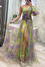 Women New Party Mesh Sloping Shoulder Dress Casual Fashion Sexy High Waist Long Maxi Loose Dress