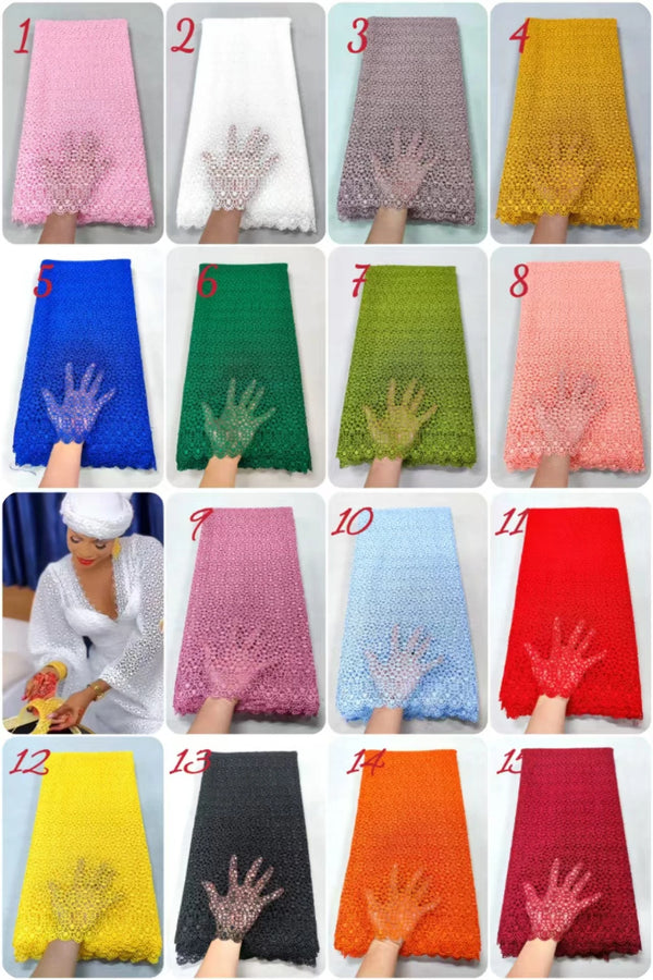 African Nigerian Cotton Wedding Tulle Lace Fabric, Party Dress Sequins for Sewing, Water Soluble, High Quality, 5Yards, XL029