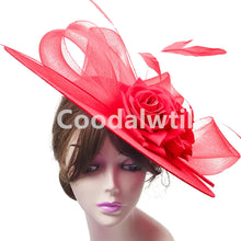 Big Flower Fascinators Hat Headpiece Women Kentucky Church Millinery Cap Ladies Derby Feather Pillbox Fascinator Hats