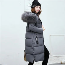 Women's Down Winter Big Fur Collar Hooded Jacket