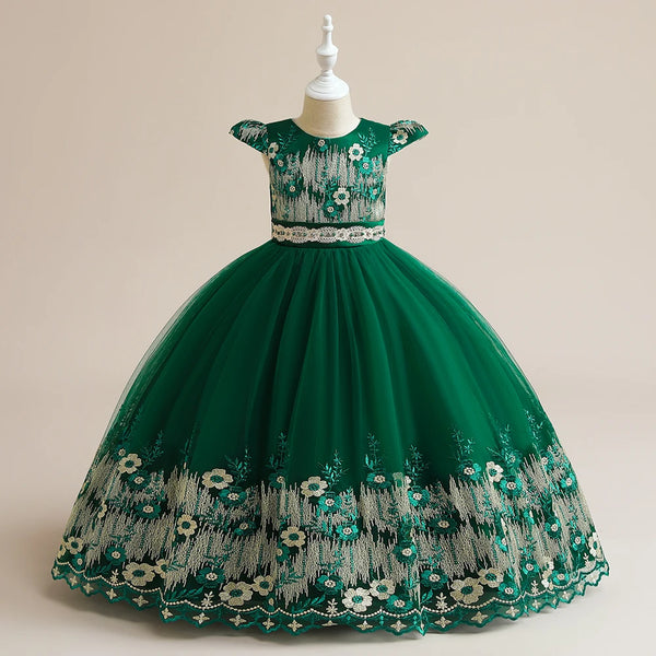 Flower Girl Dress Princess Elegant Children Party Long First Communion Kids Clothes For Teen Children Wedding Birthday Vestidos