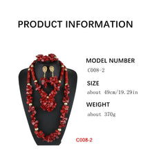 Latest Coral Jewelry Sets Nigerian Dubai Orange Necklace Sets of Beads African Bridal Jewelry Sets