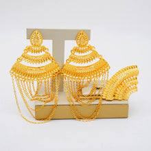 Bohemia Long Tassels Earrings African Dubai Gold Color Drop Earrings For Women Pendant Stud Earrings Wedding Jewellery Gifts