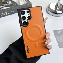 Leather phone case for Samsung S25 S24 S23 S22 S25 Plus S25 Ultra Luxury Magnetic Shockproof Anti-knock cover