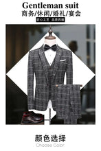 Traje De Hombre Elegante (Blazer+ Vest + Pants) Men's Fashion Business Gentleman Wedding Casual Plaid Cotton Linen British Suit
