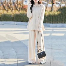 100% Merino wool fall/winter new women's sweater crewneck hooded Cardigan Fashion all-in-one warm pants suit