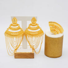 Bohemia Long Tassels Earrings African Dubai Gold Color Drop Earrings For Women Pendant Stud Earrings Wedding Jewellery Gifts