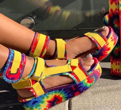 Female Sandal Shoes Large Size Ankle Strap Open Toe High Heels Med Muffins shoe 2025 Summer Clogs Wedge Girls Big Peep High-heel