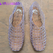 Summer Mesh Hole Flat Sandals For Women Jelly Shoes Elegant Fisherman Loafers Walking Comfy
