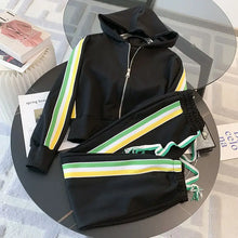 Spring and Autumn New Casual Sports Set for Women, Fashionable and Western Style Street Explosion Running Hoodie Two Piece Set