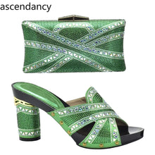 New Arrival Green Color Italian Shoes with Matching Bags Shoes and Bag Set African Sets 2024 Shoe and Bag Set for Party In Women