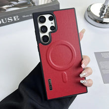 Leather phone case for Samsung S25 S24 S23 S22 S25 Plus S25 Ultra Luxury Magnetic Shockproof Anti-knock cover