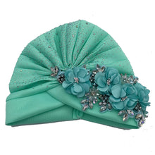 Elegant African Turban Cap with Shiny Rhinestone Ready to Wear Nigeria Auto Gele Headtie Party Women's Head Wrap Bonnet Turbante