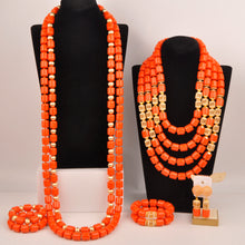 artifical coral beads nigerian jewelry sets for woman weddings