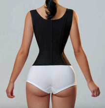 Latex waist cincher corset-style tummy control belt with zipper and button closure, retro shaping top.