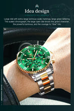 OLEVS Men's Watches Top Brand Luxury Watch for Men Original Waterproof Stainless Steel Chronograph Moon Phase Date Rota Dial