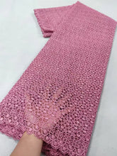 African Nigerian Cotton Wedding Tulle Lace Fabric, Party Dress Sequins for Sewing, Water Soluble, High Quality, 5Yards, XL029