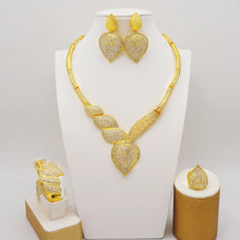 Dubai Gold Plated Jewelry Set Rhinestone Luxury Necklace Wedding Accessories Accessories