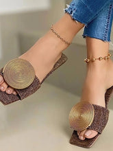 2023Woman Summer Flat Sandals Plus Size Round Buckle Solid Flats Female Casual Slippers Ladies Women Fashion Beach Shoes