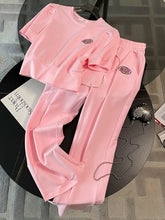 2025 Fashion Leisure Sports Set Summer New Style Aging Reduction Short Sleeve Wide Leg Pants Two Piece Set Pant Sets Short Se