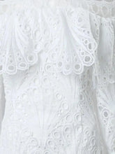 Plus Size Dress Women Party Sweet Off Shoulder New Fall Clothes Hollow Out Long Sleeve Mini Dresses Wholesale Dropshipping 2025