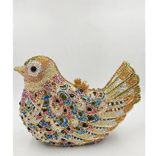 Latest Design Women Wedding Clutches Bags Purse for Bride Colorful Diamonds Purse Handbag Animal Bird Handmade Bridal Purses
