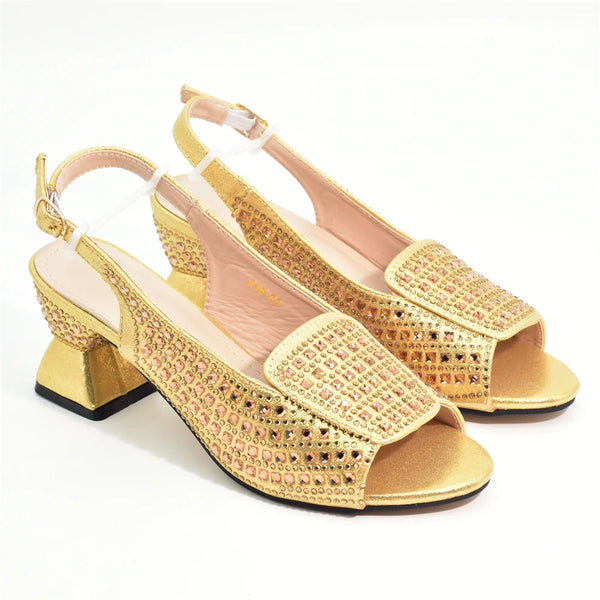 New Fashion Italian Shoe and Bags Matching Set Decorated with Rhinestone Luxury Designer Women Party Pumps Elegant Bridal Shoes