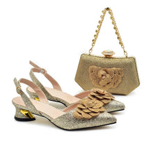 Ladies Shoe and Bag Set Latest Designers Luxury Italian Party Shoes and Bag Set for Women Rhinestone Wedding Bride Shoes Woman