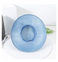 Luxury Blue Sinamay Church Hat For Women Elegant Feather Wedding Bridal Bowler Hats Cocktail Party Derby Cap Chapeau Femme