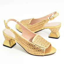 New Fashion Italian Shoe and Bags Matching Set Decorated with Rhinestone Luxury Designer Women Party Pumps Elegant Bridal Shoes