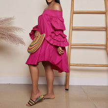 2023 Summer New Fashion Casual Women's Hot Selling Off Shoulder Bust Ruffled Dress