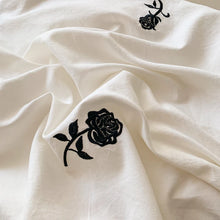 3pcs Rose Embroidered Duvet Cover Set (1*Duvet Cover + 2*Pillowcase, Without Core), Princess Style Lace Bedding Set