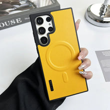 Leather phone case for Samsung S25 S24 S23 S22 S25 Plus S25 Ultra Luxury Magnetic Shockproof Anti-knock cover