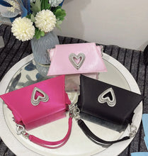 Fashion Heart Rhinestone Women Handbags Luxury Satin Evening Bags for Women Diamonds Designer Shoulder Bag Silk Wedding Clutch