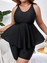 Valavalaki 2025 Solid 2 Piece Plus Size Tankini Set Women Push Up Large Big Swimsuit Beach High Waist Chubby Curvy Bathing Suit