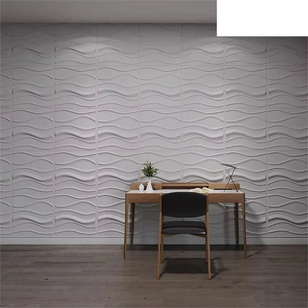 12pcs PVC Textured 3D Wall Panels Decorative Tiles