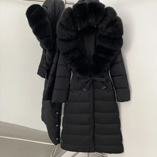 Real Fox Fur Collar Puffer Jacket Duck Down Thuck Coat For Women