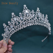 A195 Baroque Wedding Headband Crystal Bridal Crowns and Tiaras Hair Jewelry Accessories Women Rhinestone Headwears Queen Diadems
