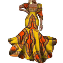 African Dresses for Women Wedding Party Elegant Lady Wax Print Plus Size Long Clothing Vestido KG920