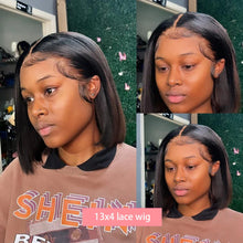 200 Density Straight Short Bob Lace Wig 13x4 Lace Closure Bob Wigs 100% Human Hair 4x4 Lace Front Wig For Black Women 12 14 Inch