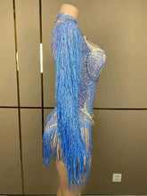 Stage Latin dance cha-cha dance practice suit stretch slim skirt fringe flash small diamond pearl design suit