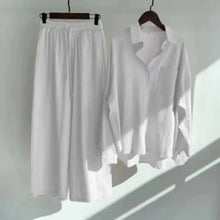Women's Retro Cotton Linen Shirt Set High Waist Loose Pants Two Piece Suit Traditional Chinese Style Clothing Ensemble