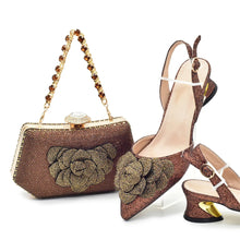 Ladies Shoe and Bag Set Latest Designers Luxury Italian Party Shoes and Bag Set for Women Rhinestone Wedding Bride Shoes Woman