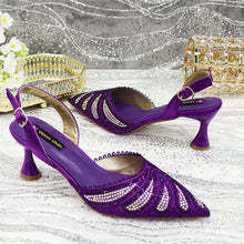 Venus Chan 2025 New Shoes and Bag to Match Orange Colour Pointed-Toe Diamond-Studded Party Women's High Heels Ms. Banguet Scene