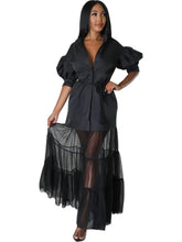 Fashionable White Lace Shirt Short Sleeve Dresses For Women'S Summer New Elegant Lace-up Pocket Lace Shirt Long Dress Female