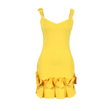 Elegant Tight Corset Ruffle Mini Dress for Women's Fashion New Style Suspender Sleeveless Backless A-line Club Party Sexy Dress