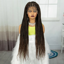 Synthetic Braided Wig Synthetic Hair Lace Front Wigs Box Braided Wigs for Black Women 36 Inches Micro Braids Wigs with Baby Hair