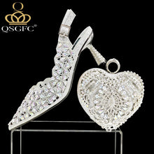 QSGFC New Shoes and Bags Matching Set 2024 Nigerian Women Heel Party for Women Fuchsia Colour Italian Design Wedding INS Design