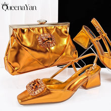 Queena Yan High-end Matching! Elegant Women's Shoes and Bag Shiny Big Rhinestone Wedding OL Luxury Fashion Shoes Good Quality